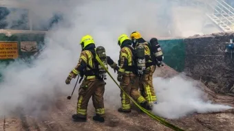 תרחיש של אירוע חירום מורכב בנמל אשדוד, בהובלת משמרת ג׳ של תחנה אזורית אשדוד. צילום: דוברות כיבוי אש 