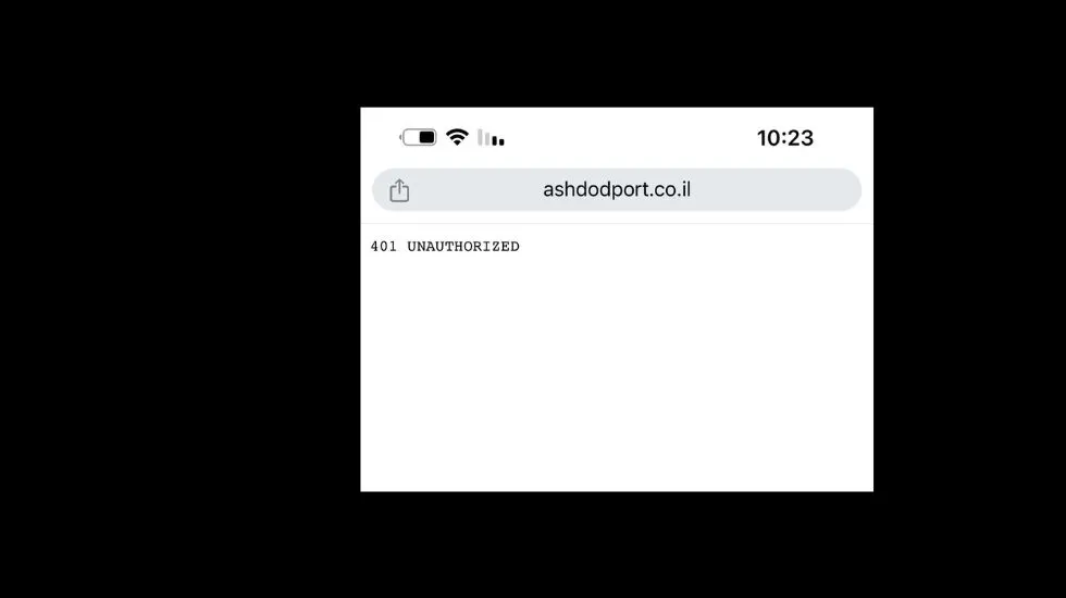 התוצאה המתקבלת באתר נמל אשדוד 