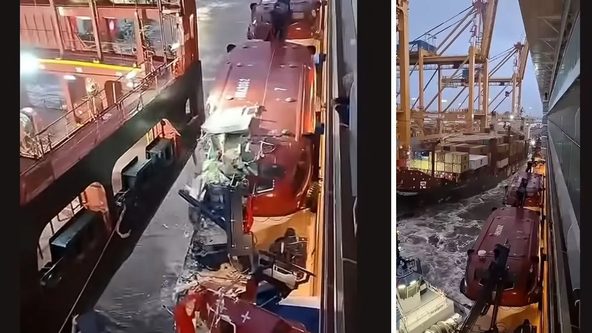התנגשות בנמל ברמהאבן: ספינת קרוז פגעה בשתי אוניות מכולה של MSC