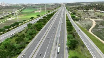 הדמייה של מחלף דניאל. קרדיט: ינון תכנון ייעוץ ומחקר