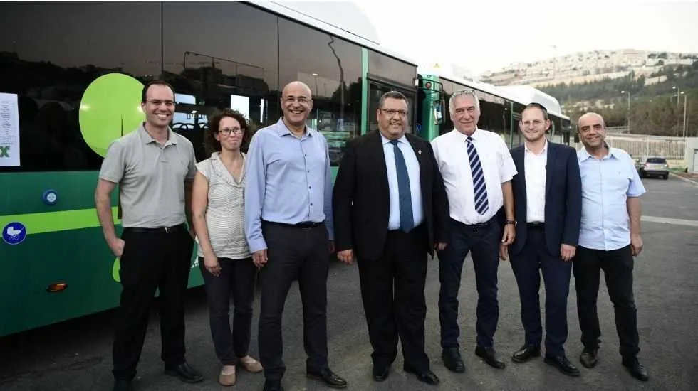 טקס השקת האוטובוסים החשמליים בירושלים צילום: אבי חיון 