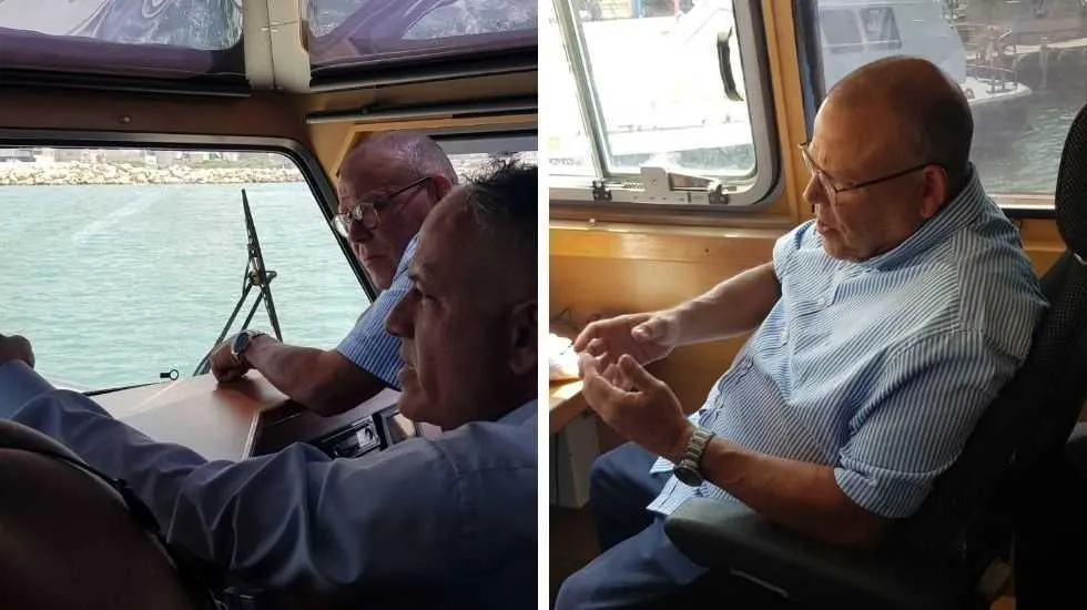 ארנון בר דוד, יו״ר ההסתדרות, בביקור בנמל אשדוד. תמונת ארכיון