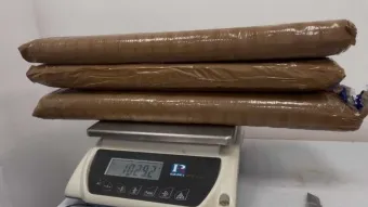 החומר החשוד כסם שנתפס במזוודת הנוסע