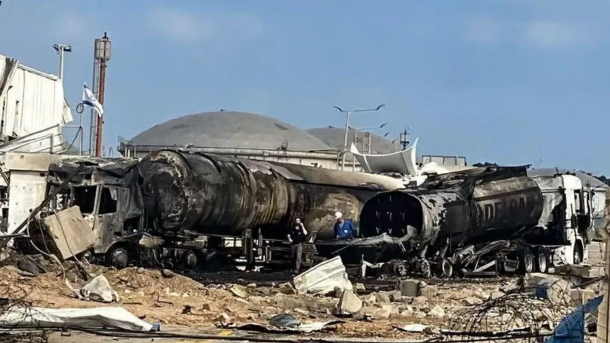 נזק שנגרם בחברת בז״ן בעקבות נפילת טיל מאיראן