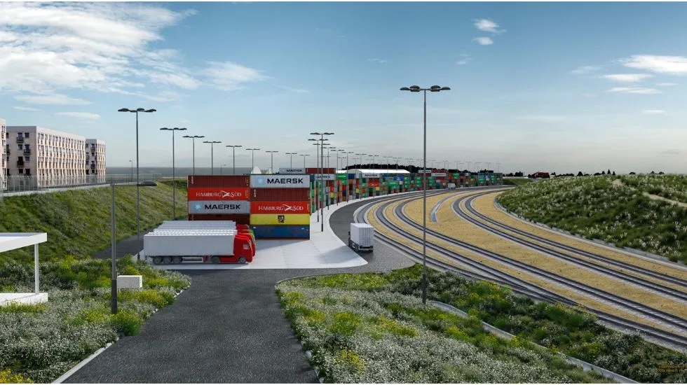 הדמייה למסוף מטענים של רכבת ישראל