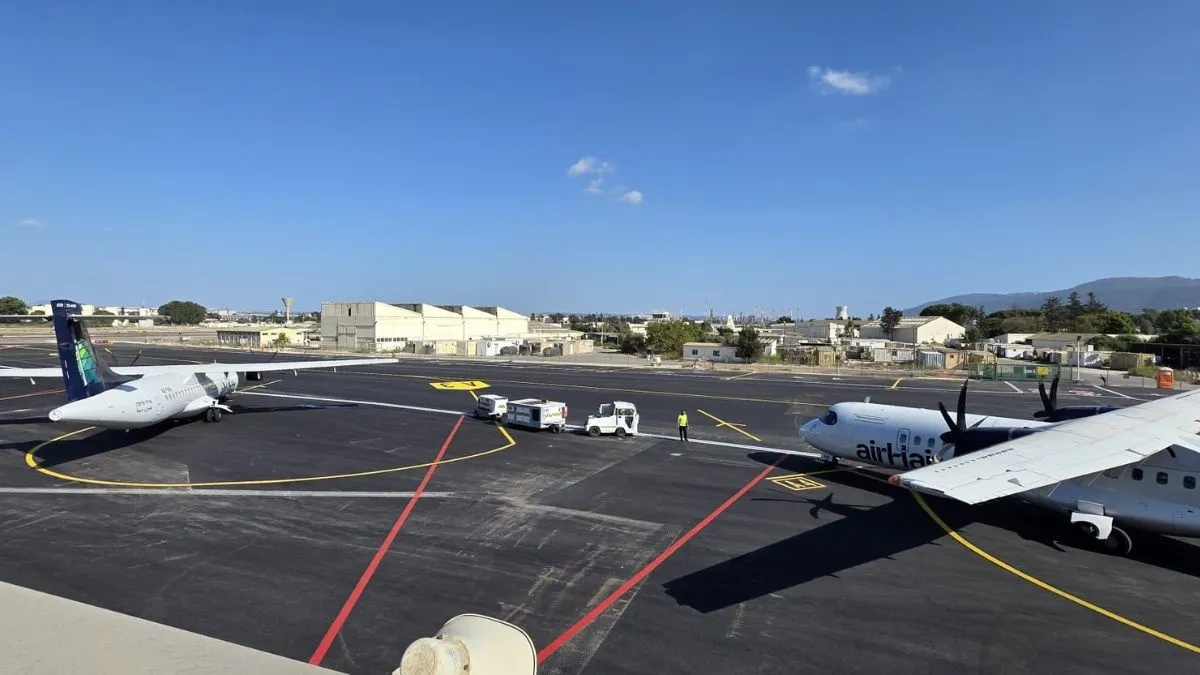 הסתיימה עבודת השיפוץ של רחבת החנייה של המטוסים בנמל תעופה חיפה 