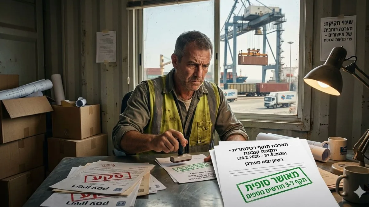 אושרה סופית הארכת תוקף הרישיונות והאישורים בשל המצב הביטחוני