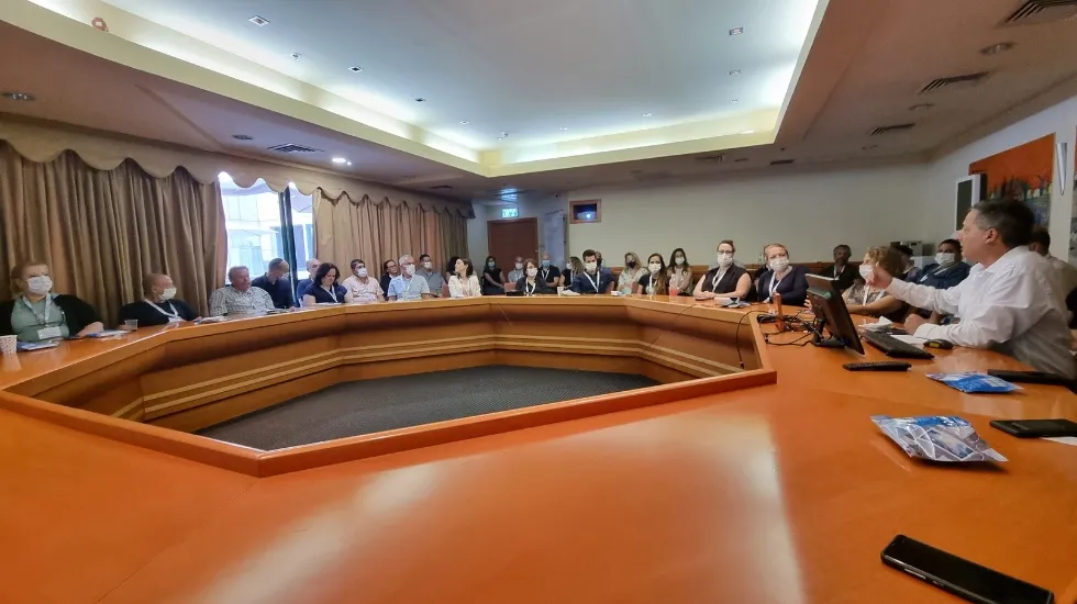 המפגש נערך בחברת שראל בהשתתפות המנכ״ל אבי בוסקילה (מימין) 