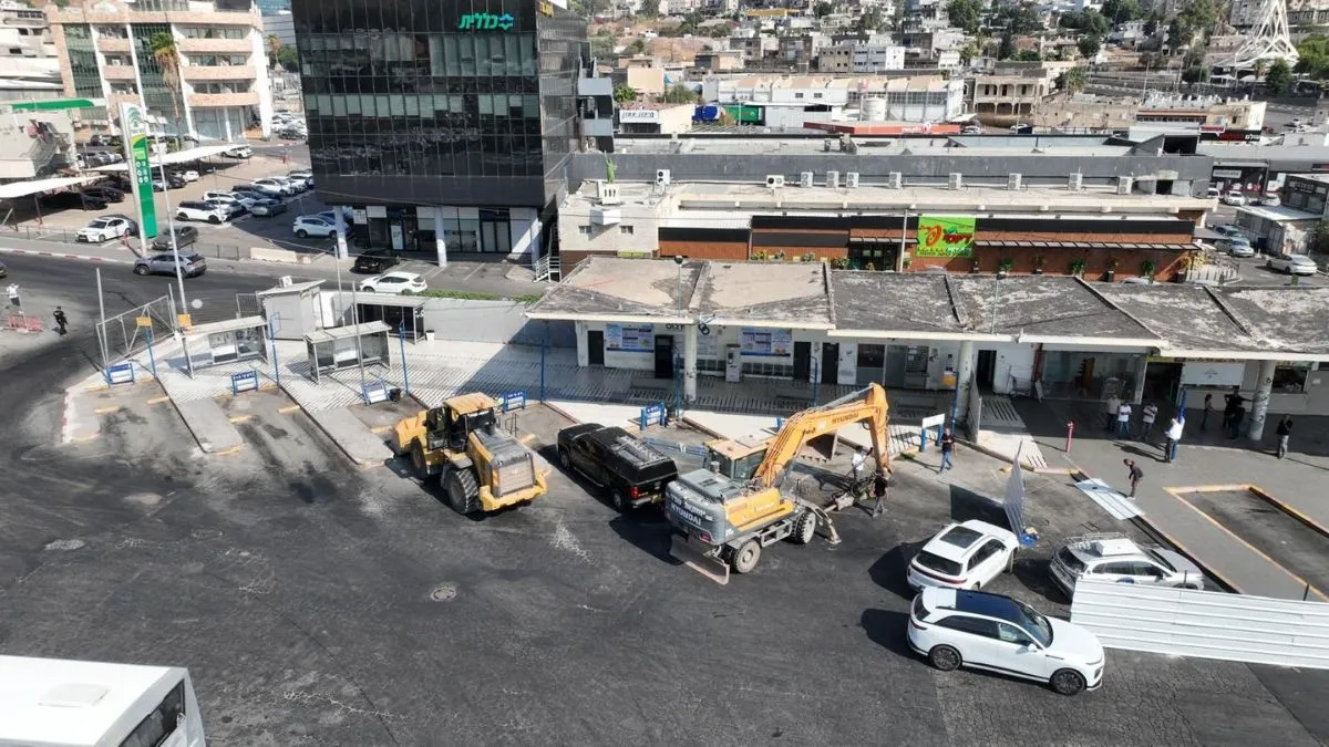 עבודות לשדרוג וחידוש תחנה מרכזית טבריה. צילום: יובל גסר