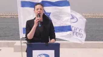 שרת התחבורה מרב מיכאלי, הבוקר בנמל הדרום. ״מעט מדי אניות נכנסו עד היום לנמלים החדשים״ 