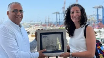 ראקל קיבריט, מנכ״לית IAPORTS, ניסן לוי, מנכ״ל נמל אשדוד