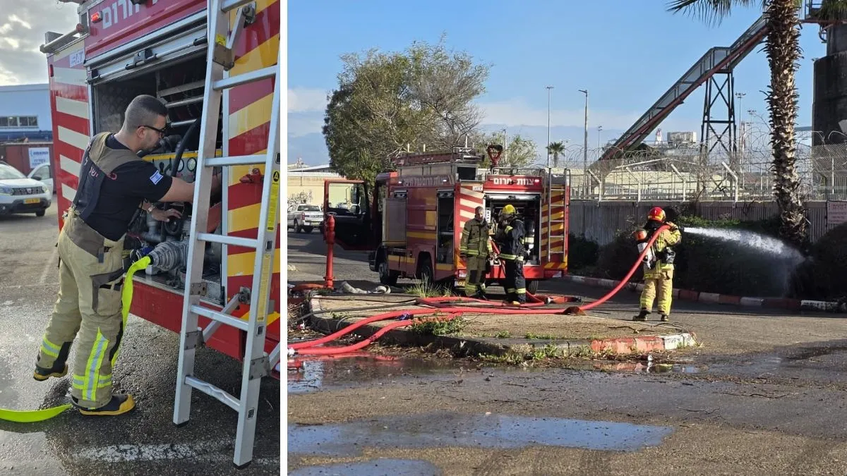 מוכנות בנמל חיפה: תורגל מענה לאירוע דליקה וחומרים מסוכנים בשטח הנמל