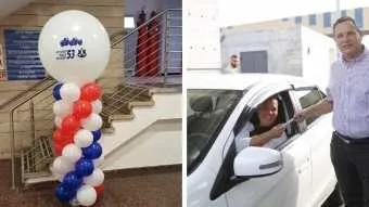 מנכ״ל חברת נמל אשדוד, איציק בלומנטל, מקבל את פני המבקרים בנמל