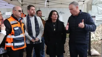 שרת התחבורה מירי רגב (במרכז). סיירה באתר העבודות צילום: אורון קפלן